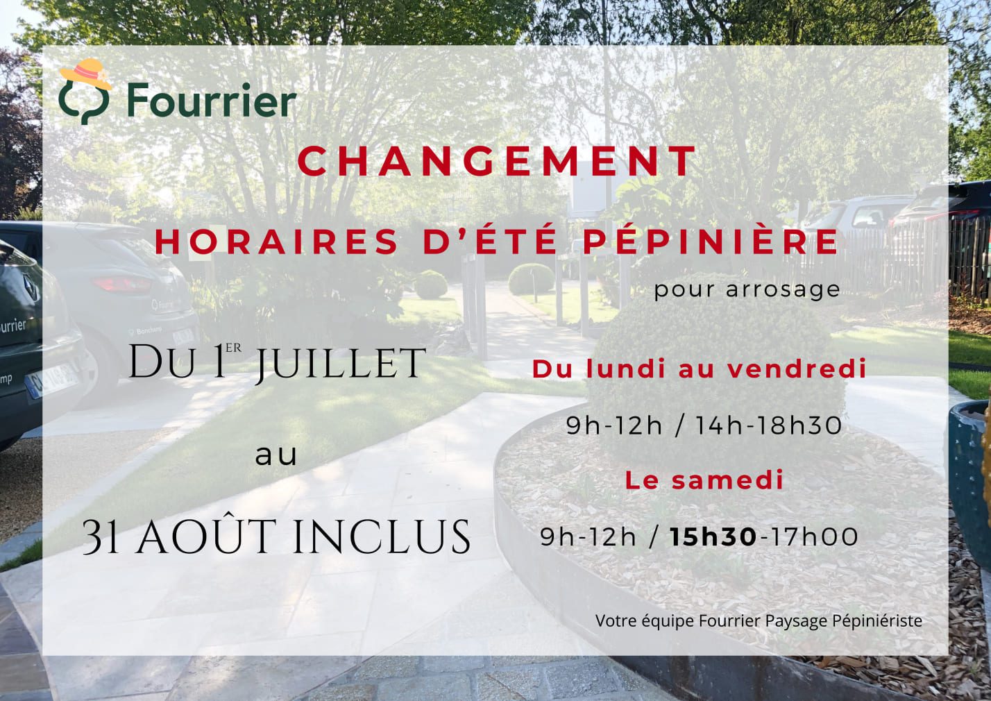 Fourrier Paysage Pepiniere Laval Changement – Horaires Dete Pepiniere